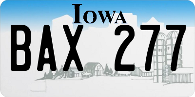 IA license plate BAX277