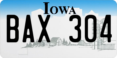 IA license plate BAX304