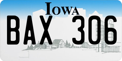 IA license plate BAX306