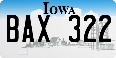 IA license plate BAX322