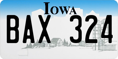 IA license plate BAX324