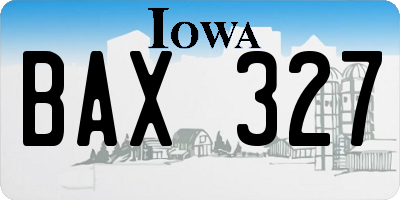 IA license plate BAX327
