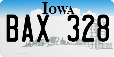 IA license plate BAX328