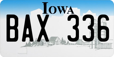 IA license plate BAX336