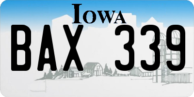 IA license plate BAX339