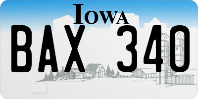 IA license plate BAX340