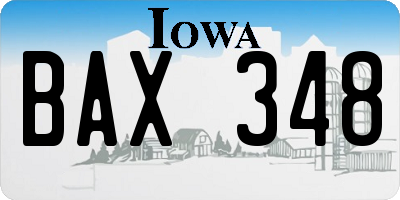 IA license plate BAX348