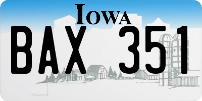 IA license plate BAX351
