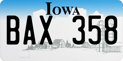 IA license plate BAX358