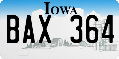 IA license plate BAX364