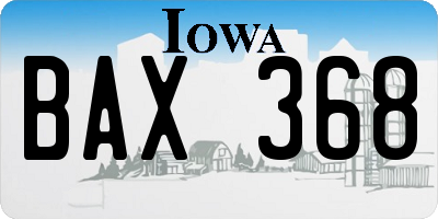 IA license plate BAX368
