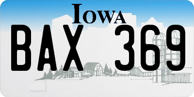 IA license plate BAX369