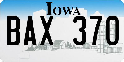 IA license plate BAX370