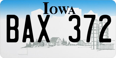 IA license plate BAX372