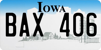 IA license plate BAX406