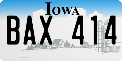 IA license plate BAX414