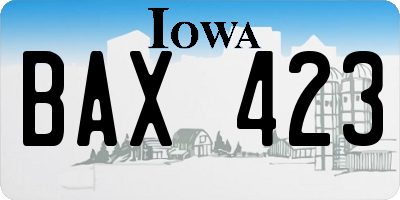 IA license plate BAX423