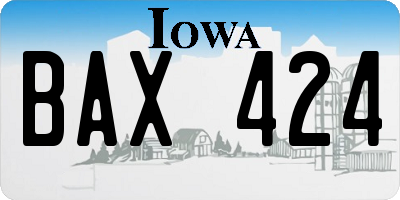 IA license plate BAX424