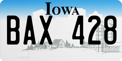IA license plate BAX428