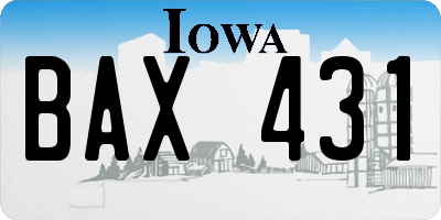 IA license plate BAX431