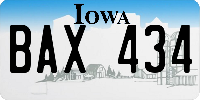 IA license plate BAX434