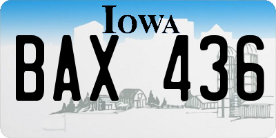 IA license plate BAX436