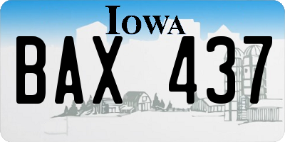IA license plate BAX437
