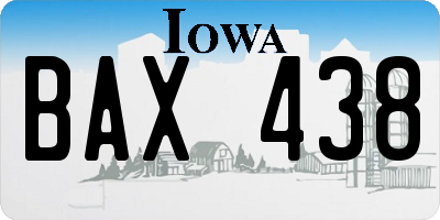 IA license plate BAX438