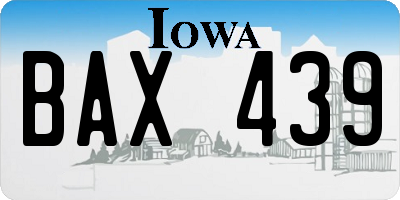 IA license plate BAX439