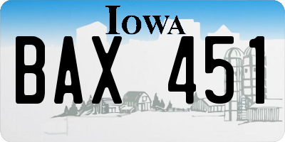 IA license plate BAX451