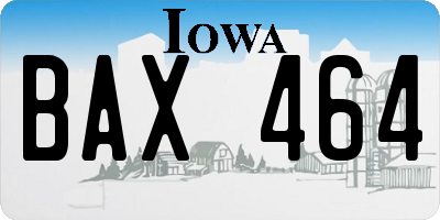 IA license plate BAX464