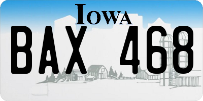 IA license plate BAX468