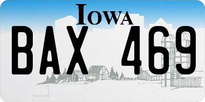 IA license plate BAX469