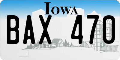 IA license plate BAX470