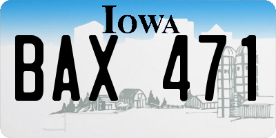 IA license plate BAX471