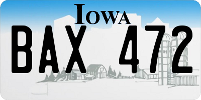 IA license plate BAX472