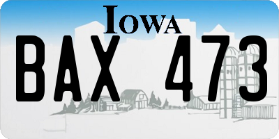 IA license plate BAX473