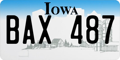 IA license plate BAX487