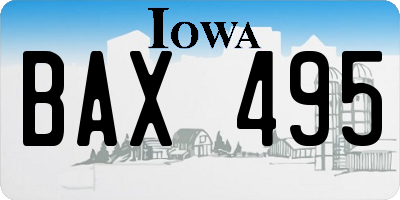 IA license plate BAX495