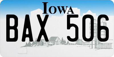 IA license plate BAX506