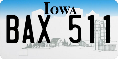 IA license plate BAX511