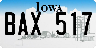 IA license plate BAX517