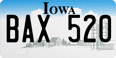 IA license plate BAX520