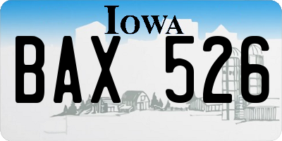 IA license plate BAX526