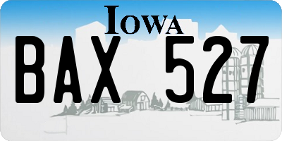 IA license plate BAX527