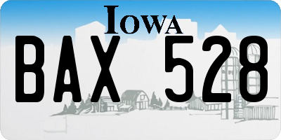 IA license plate BAX528