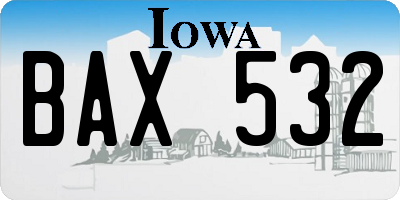IA license plate BAX532