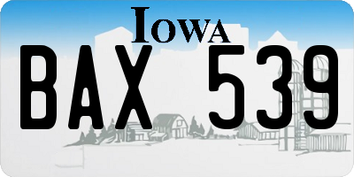 IA license plate BAX539