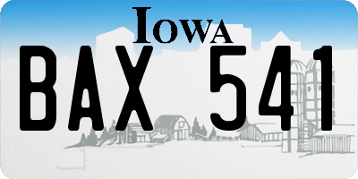 IA license plate BAX541