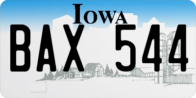 IA license plate BAX544